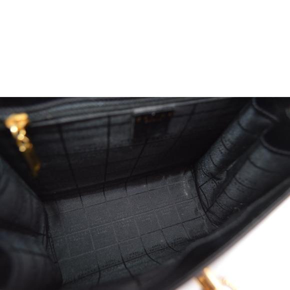 Celine Kelly Type Leather Hand Bag Noir - Picture 5 of 11